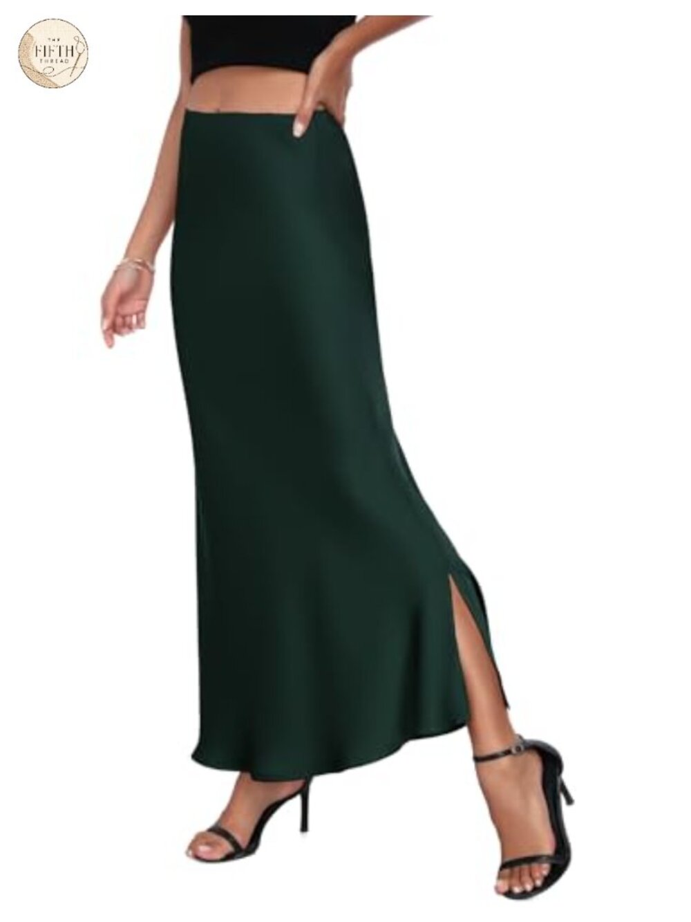 Womens Satin High Waisted Maxi Skirt A-Line Flared Cocktail Party